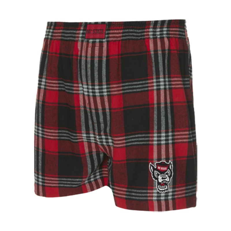 NC State Wolfpack Men’s Red and Black Wolfhead Region Boxers