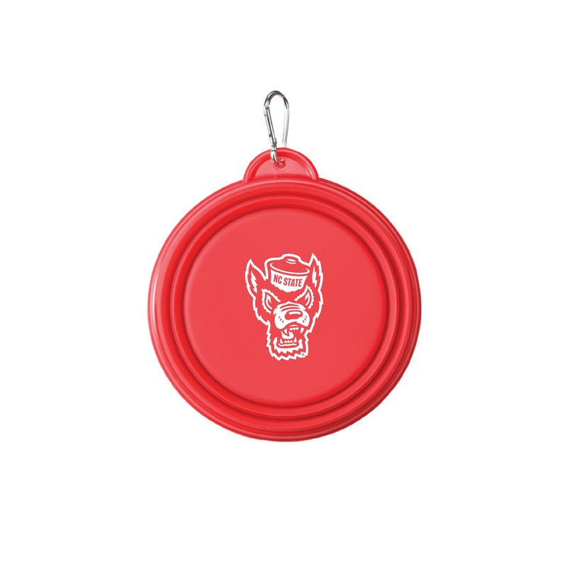 NC State Wolfpack Red Collapsible Silicone Dog Bowl