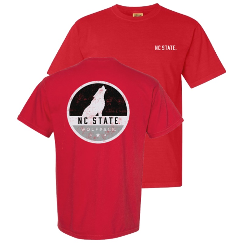 NC State Wolfpack Red Comfort Colors Howling Wolf Circle T-Shirt