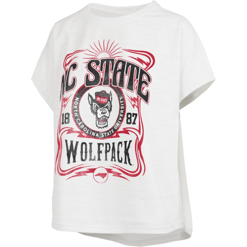 NC State Wolfpack Women’s White Rango Sleeveless Drop Shoulder Waist Length Top