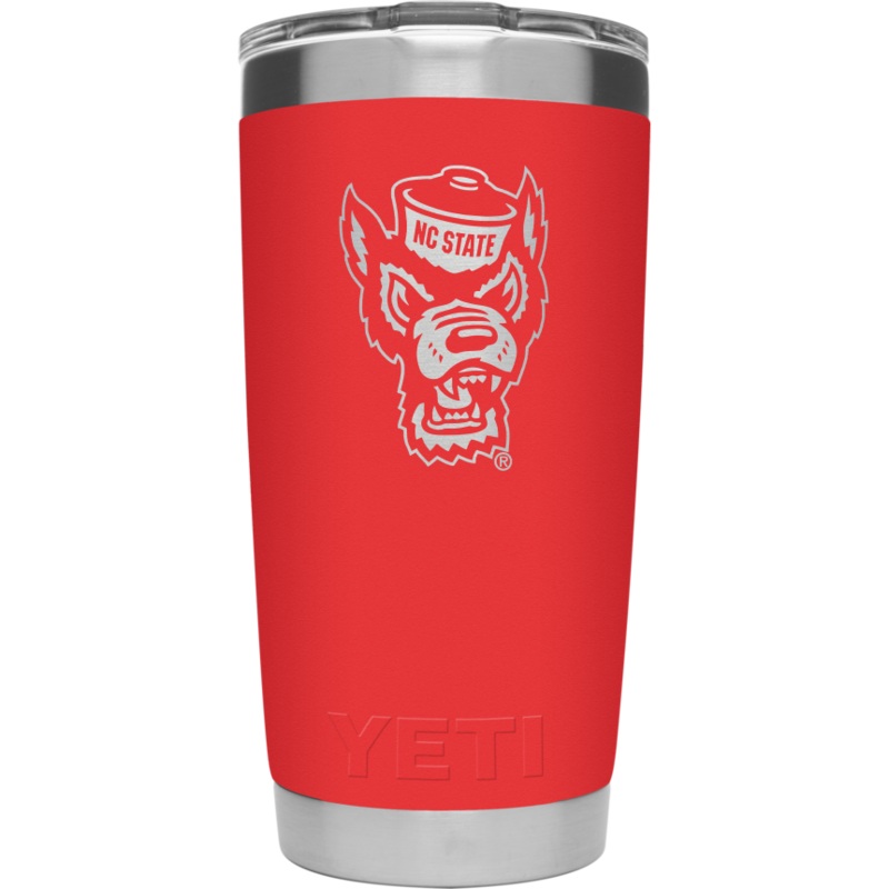 NC State Wolfpack Yeti Red Wolfhead 20oz Rambler Tumbler
