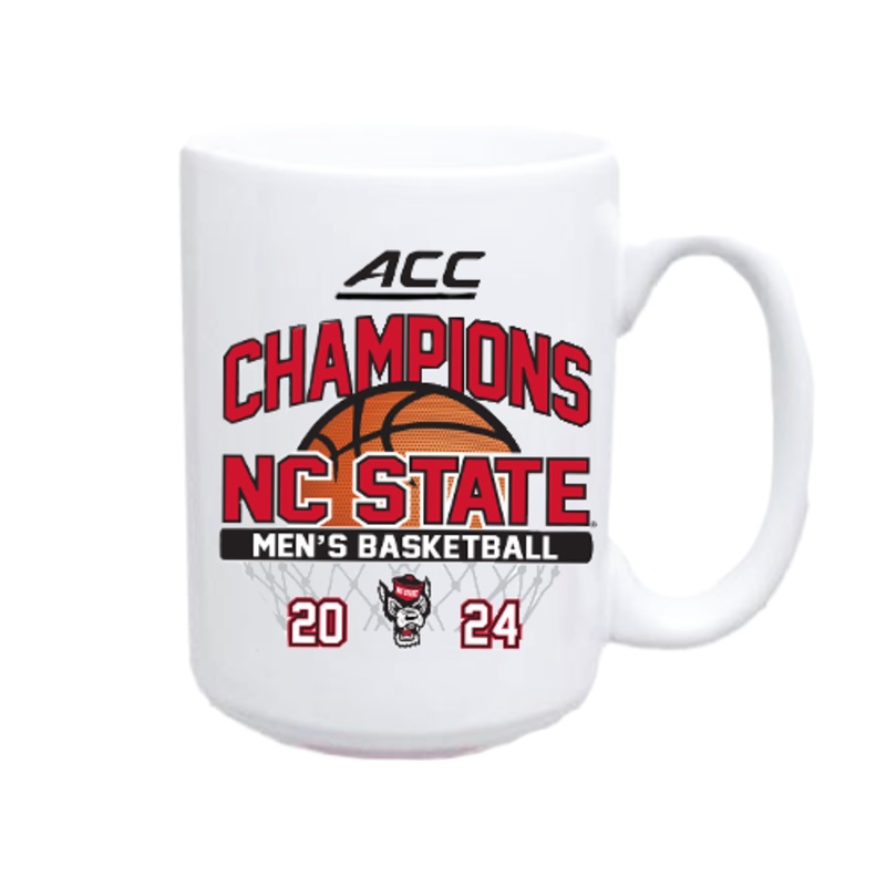 NC State Wolfpack 15oz White Sublimated ACC Basketball Champions Years Mug