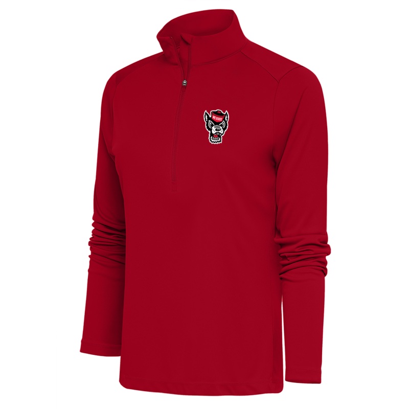 NC State Wolfpack Antigua Women’s Red Wolfhead Tribute 1/4 Zip Pullover