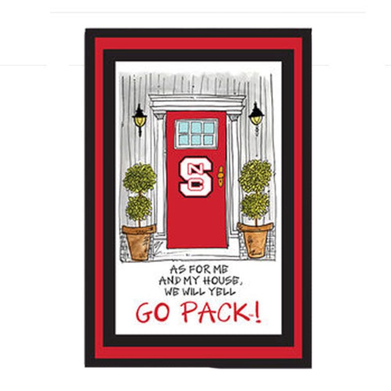 NC State Wolfpack As For Me and My House Garden Flag