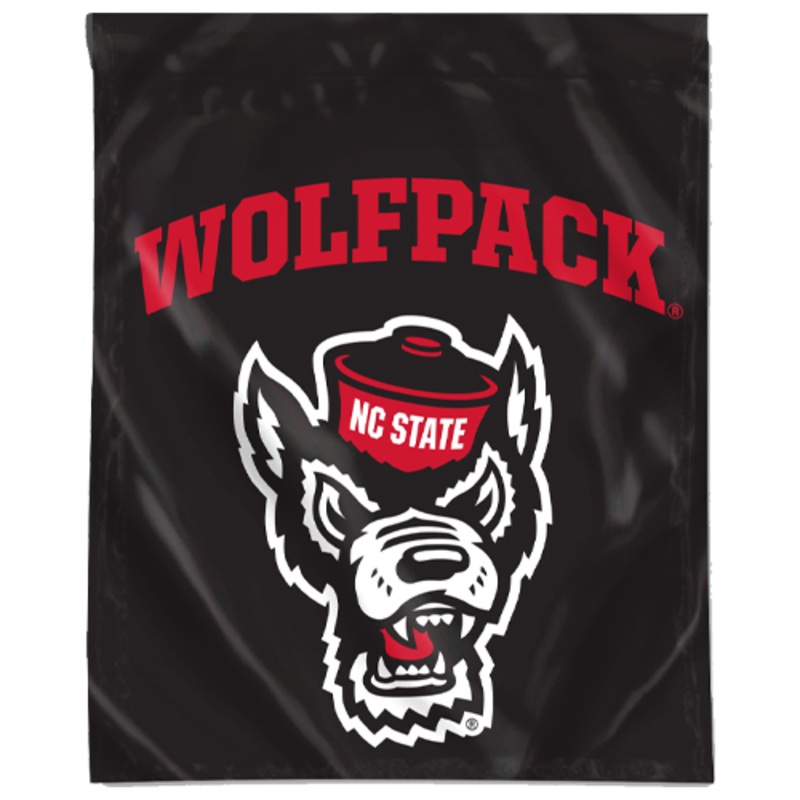 NC State Wolfpack Black 12x 15 Wolfhead Garden Flag