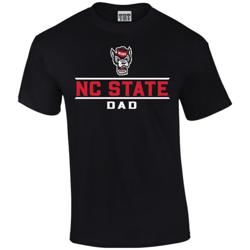 NC State Wolfpack Black Wolfhead Dad T-Shirt