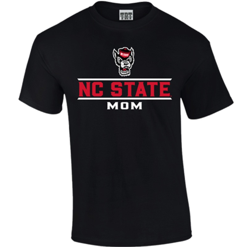 NC State Wolfpack Black Wolfhead Mom T-Shirt