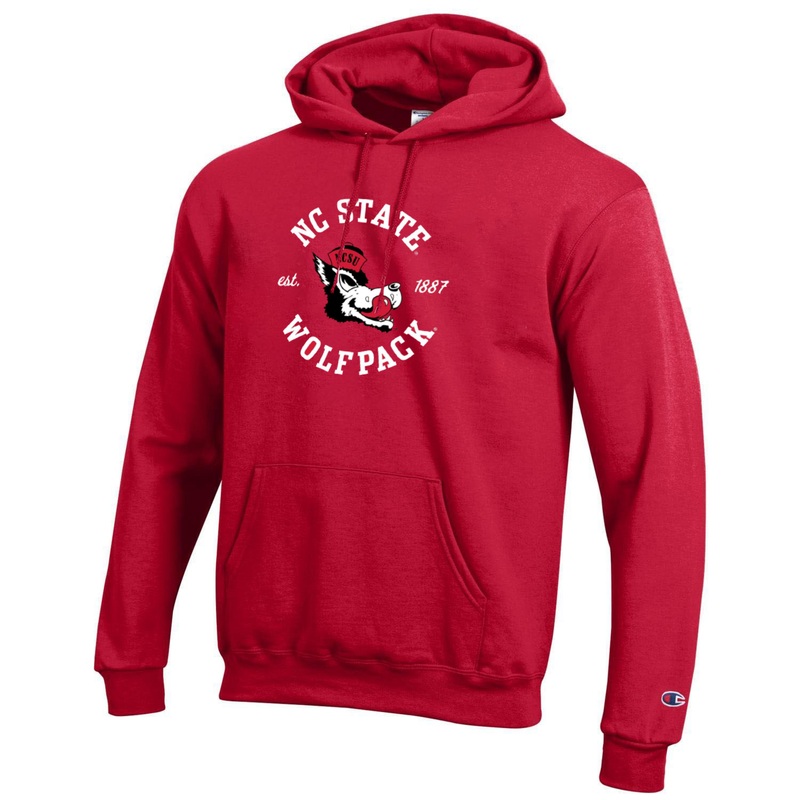 NC State Wolfpack Champion Triumph Women’s Scarlet Slobbering Wolf Hooded Sweatshirt