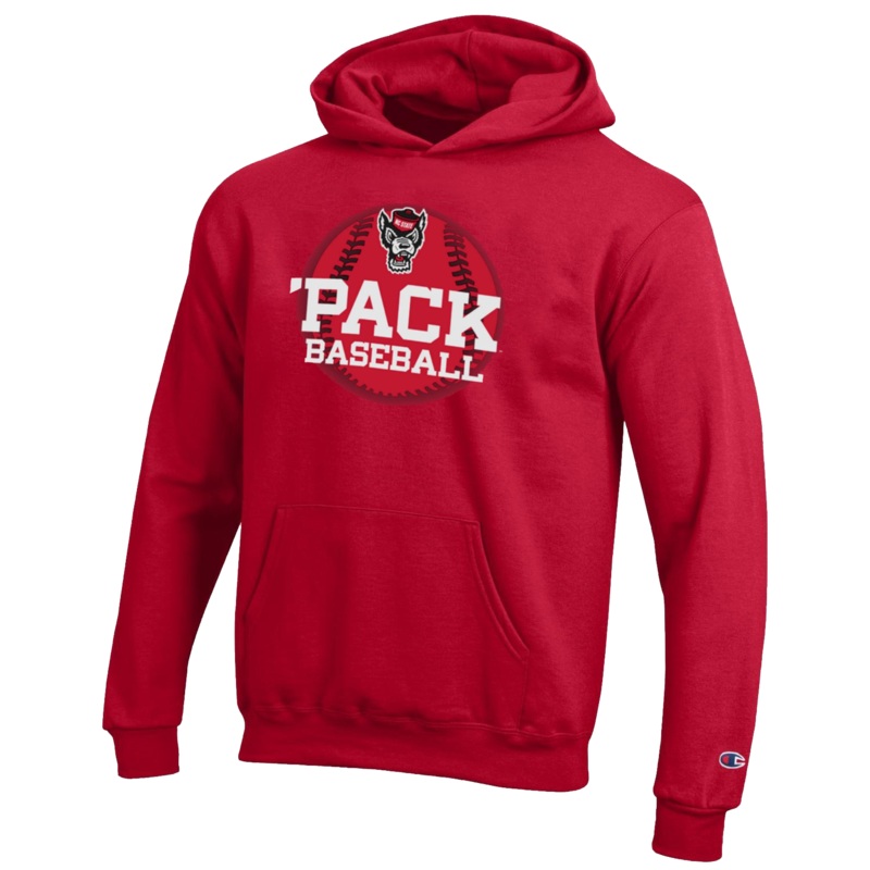 NC State Wolfpack Champion Youth Red ‘Pack Babseball Hooded Sweatshirt