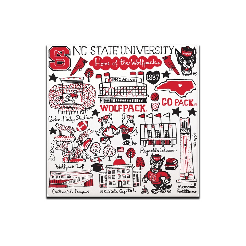 NC State Wolfpack Julia Gash Landmarks 7 Square Stone Trivet