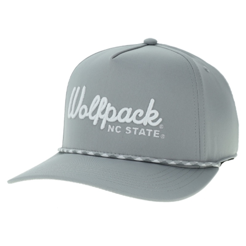 NC State Wolfpack Light Grey Caddy Adjustable Snapback Hat