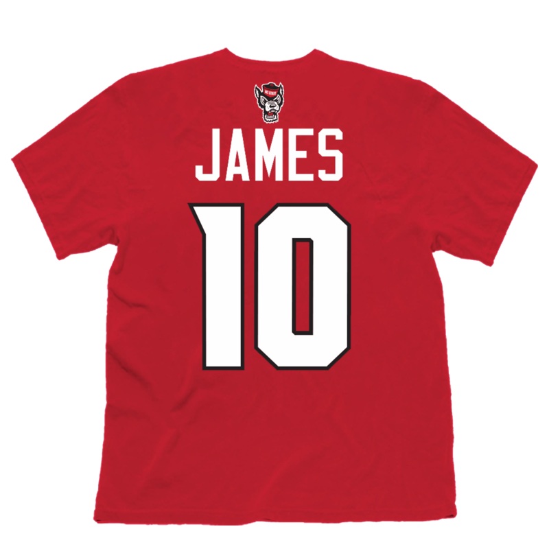 NC State Wolfpack Red Aziaha James #10 T-Shirt