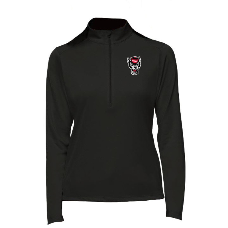 NC State Wolfpack Women’s Black Wolfhead Tribute 1/4 Zip Pullover