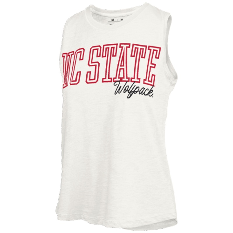 NC State Wolfpack Women’s White Rockdale Hi-Lo Slub Tank
