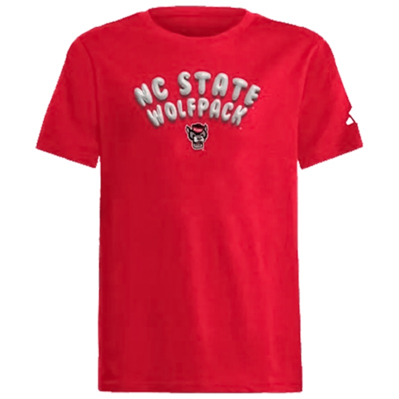 NC State Wolfpack Youth Red Fresh Bubble Letter T-Shirt
