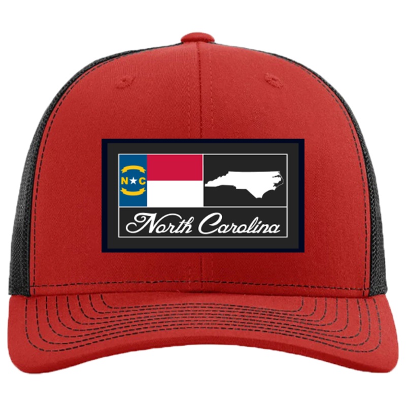 State of North Carolina Woven Patch Red and Black Richardson Hat