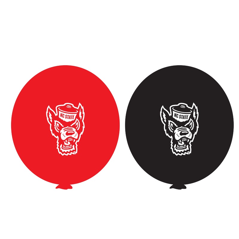 NC State Wolfpack 11 Red and Black Wolfhead 10 Pack Balloons