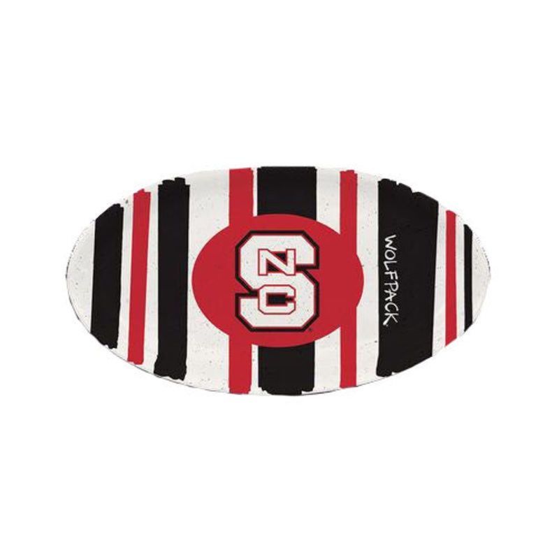 NC State Wolfpack 12 Block S Oval Striped Melamine Platter