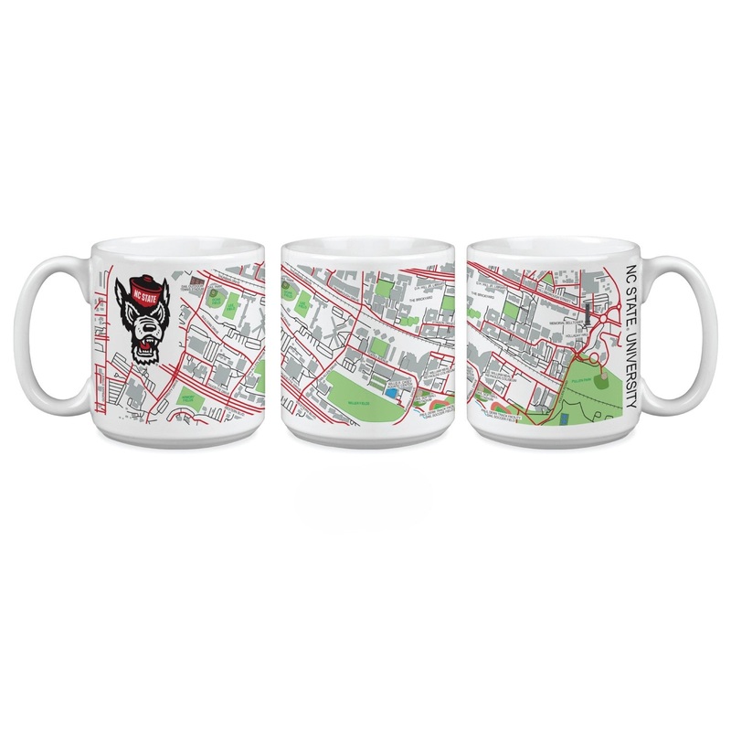 NC State Wolfpack 20 oz White Campus Map Mug
