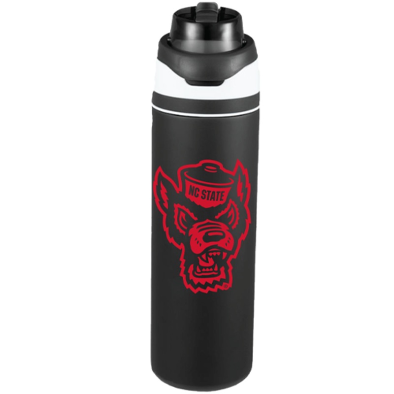 NC State Wolfpack 28oz Red Wolfhead Flip Top Stainless Steel Bottle