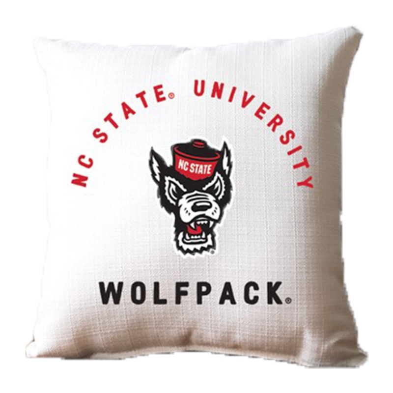 NC State Wolfpack Arch Wolfhead Pillow