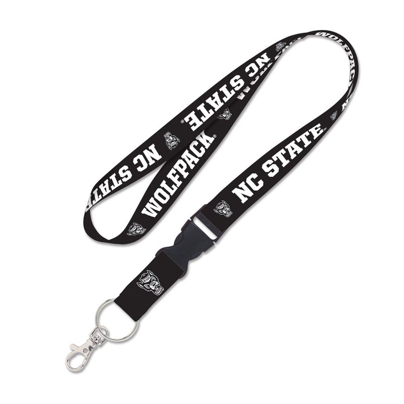 NC State Wolfpack Black Wolfhead 1 Lanyard w/ Buckle Release