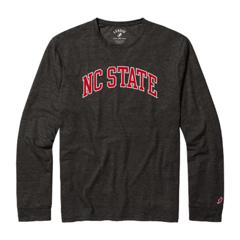 NC State Wolfpack Heather Black Reclaim Arch Long Sleeve T-Shirt