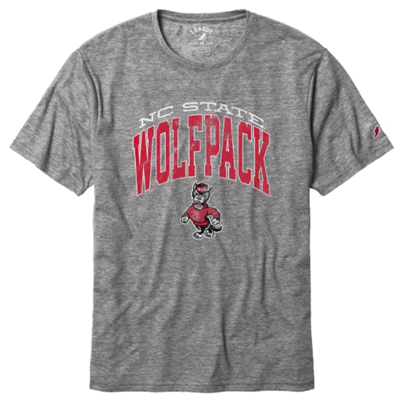NC State Wolfpack Heather Graphite Strutting Wolf Arch Reclaim T-Shirt