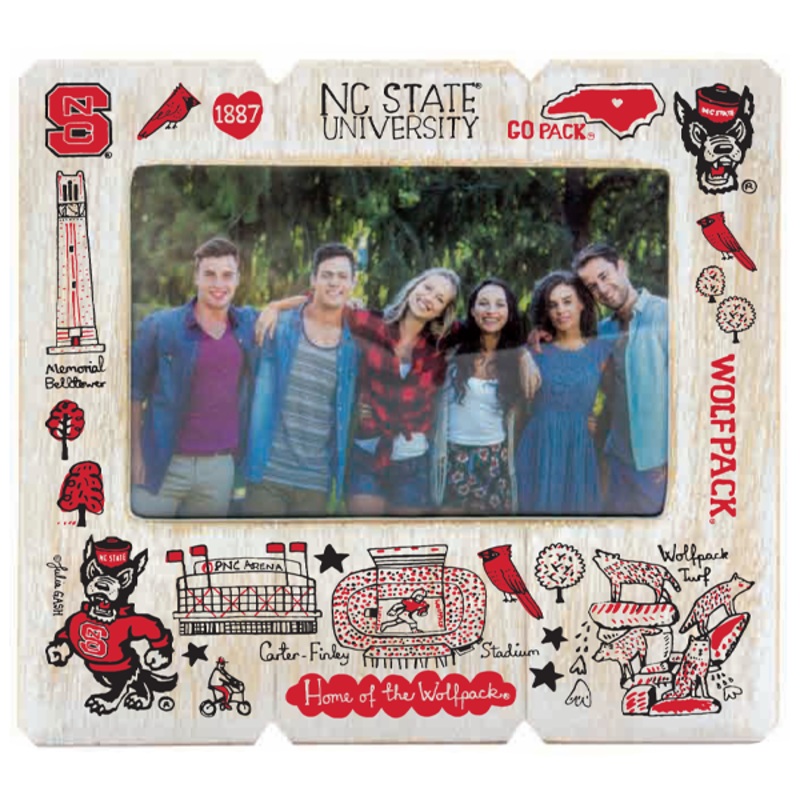 NC State Wolfpack Julia Gash 4×6 Distressed Wood Picture Frame
