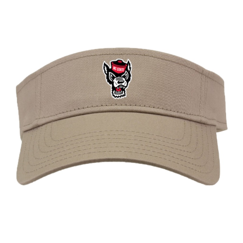 NC State Wolfpack Khaki Wolfhead Visor
