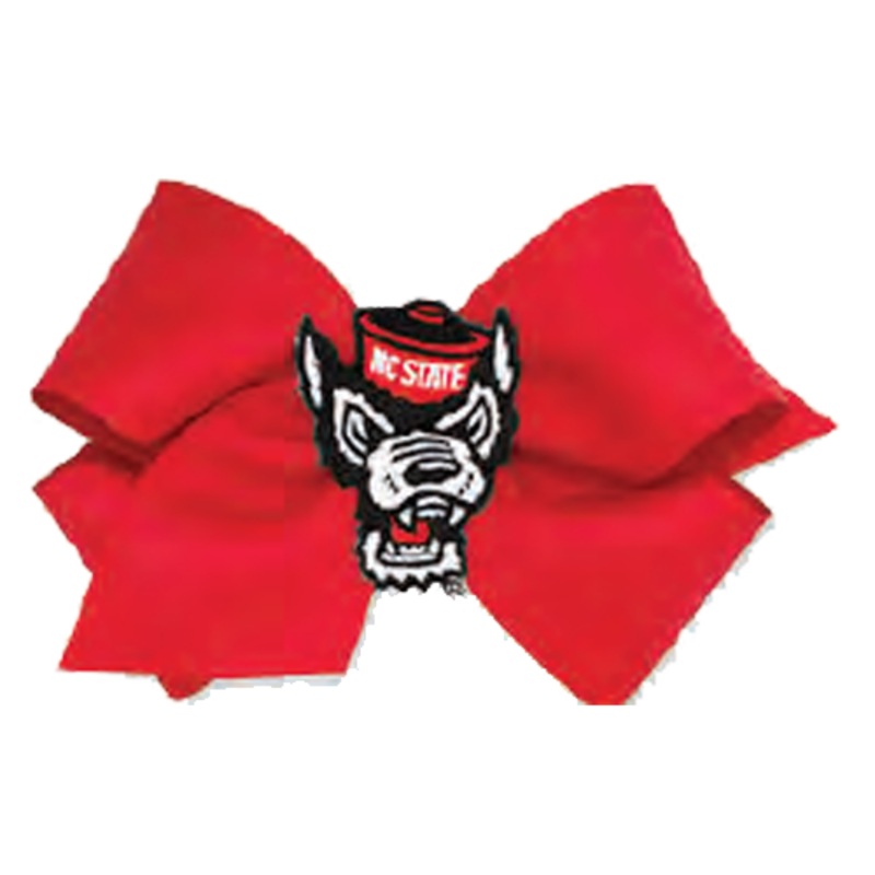 NC State Wolfpack Large Red Wolfhead Hair Bow