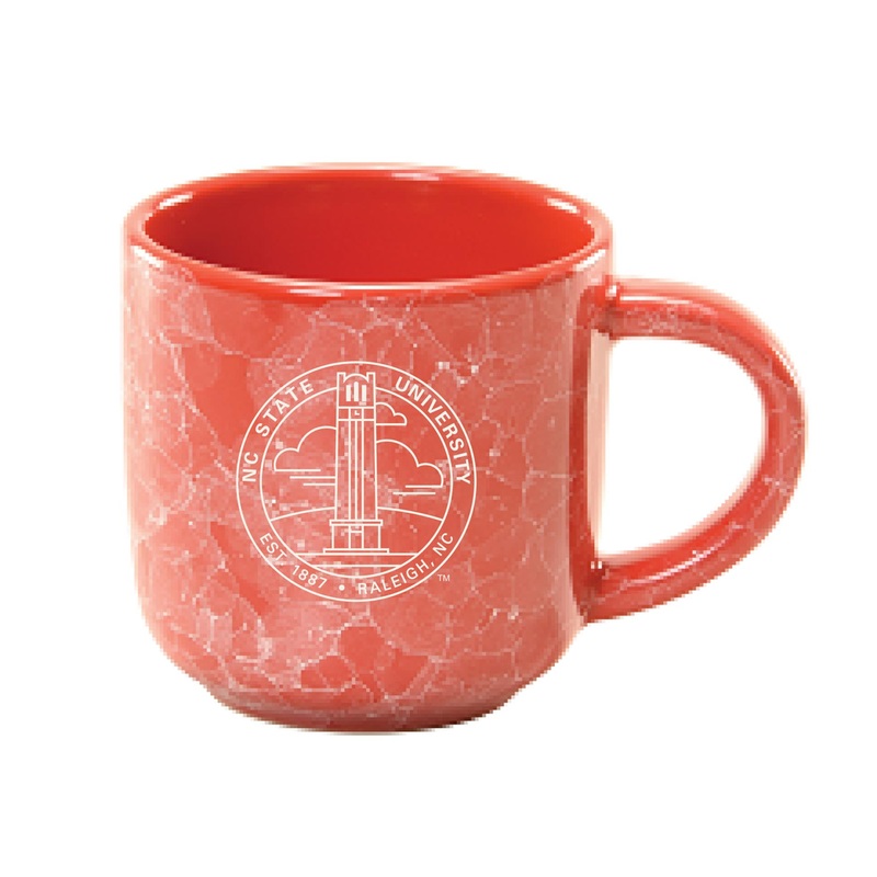 NC State Wolfpack Red 17oz Marbled Natural Mug w/ Etched Hallmark Seal