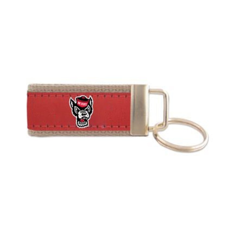 NC State Wolfpack Red and Tan Ribbon Key Chain