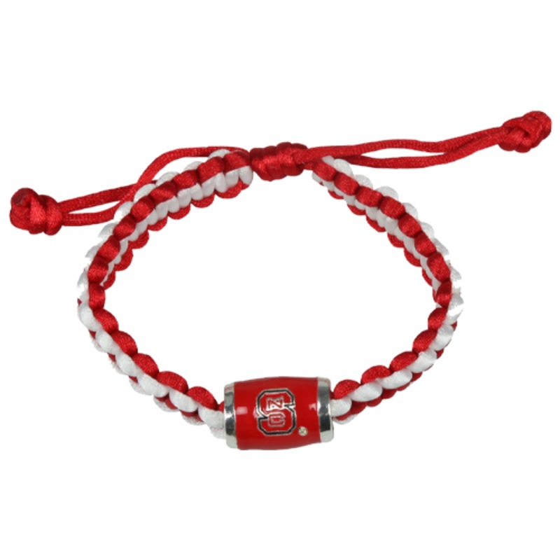 NC State Wolfpack Silk Braided Bracelet w/Block S Charm