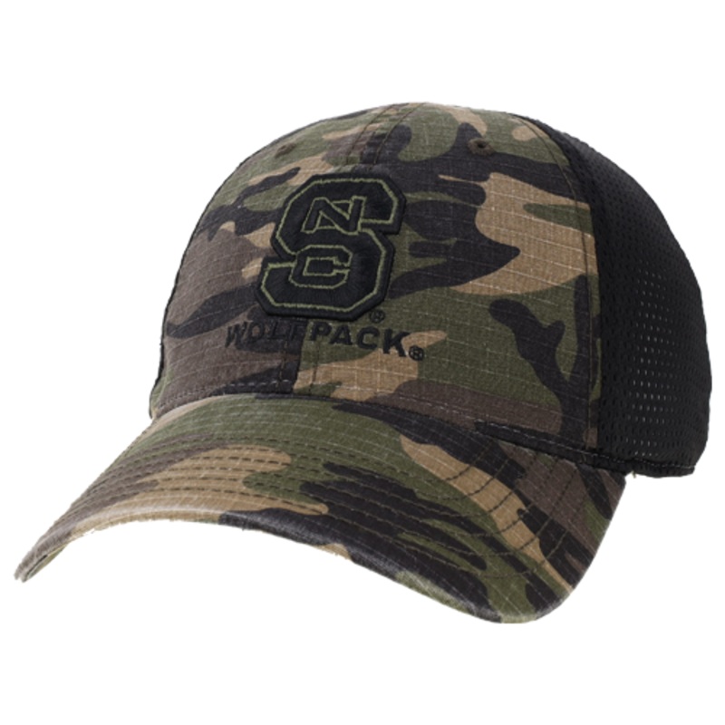 NC State Wolfpack Tacticool Army Camo Mesh Adjustable Hat