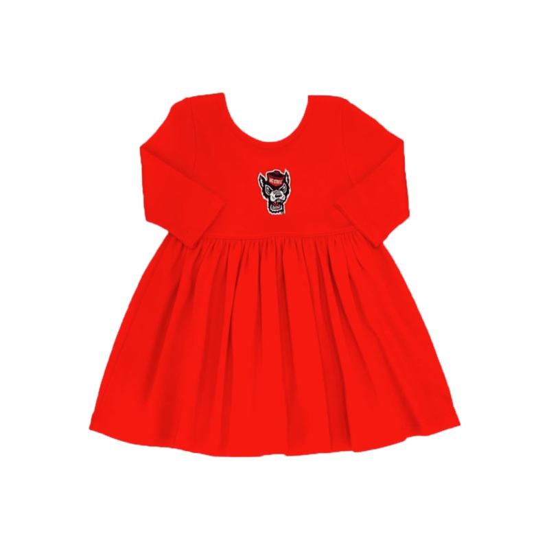 NC State Wolfpack Toddler/Kids Red Wolfhead Spin Dress