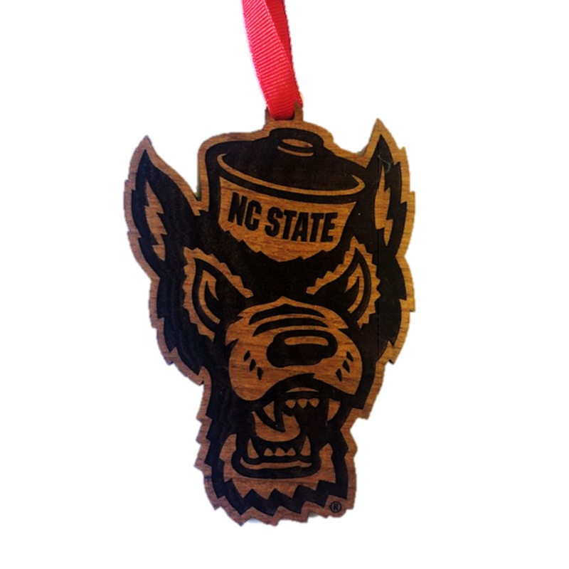 NC State Wolfpack Wolfhead Cutout Christmas Ornament
