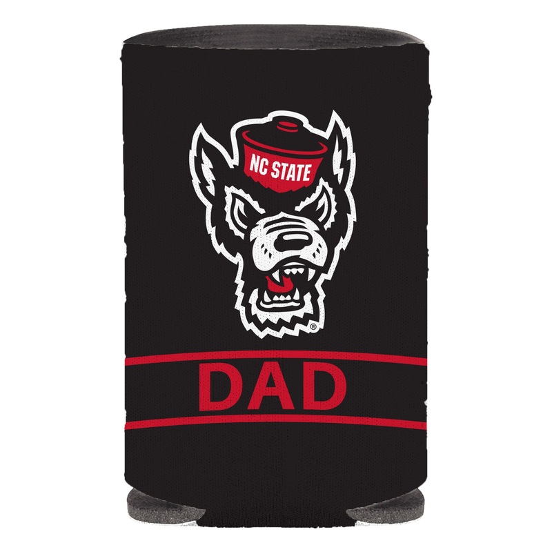 NC State Wolfpack Wolfhead Dad Black Can Koozie