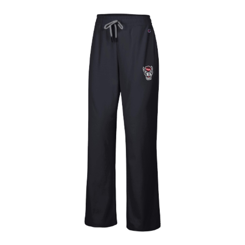 NC State Wolfpack Women’s Champion Black Wolfhead Soft Sueded Wide-Leg Pant