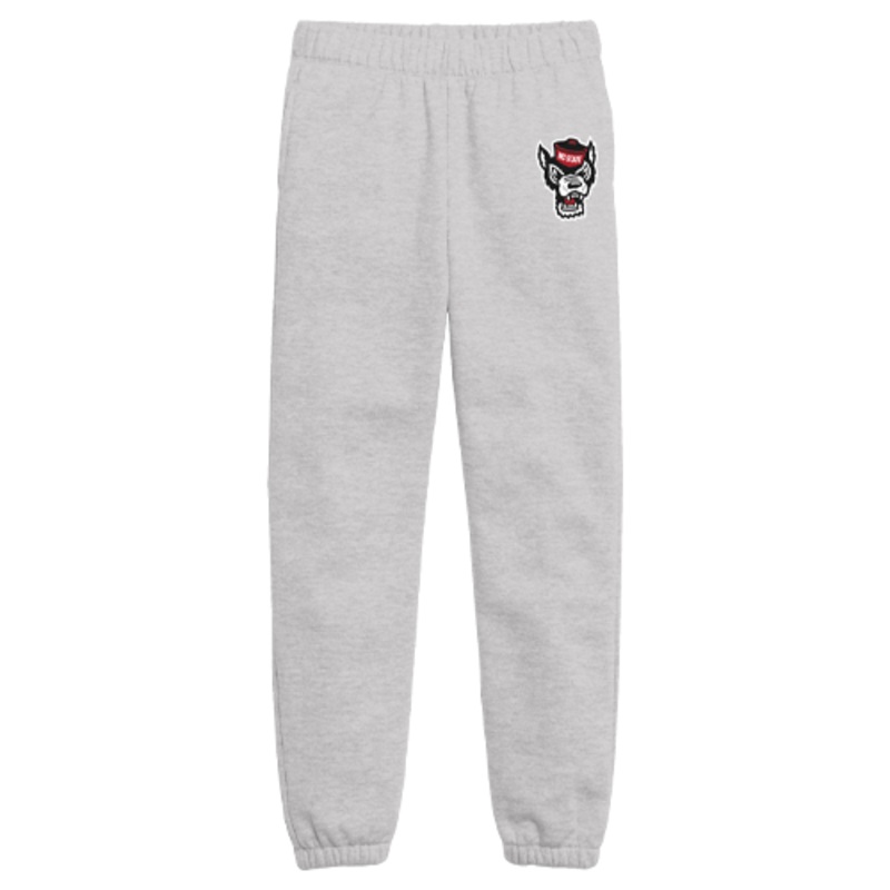NC State Wolfpack Youth Oxford Grey Wolfhead Sweatpants