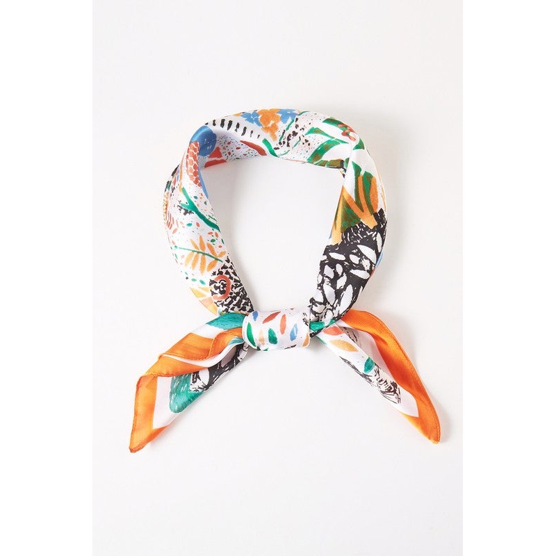 Flower Petal Bandana Scarf in Orange