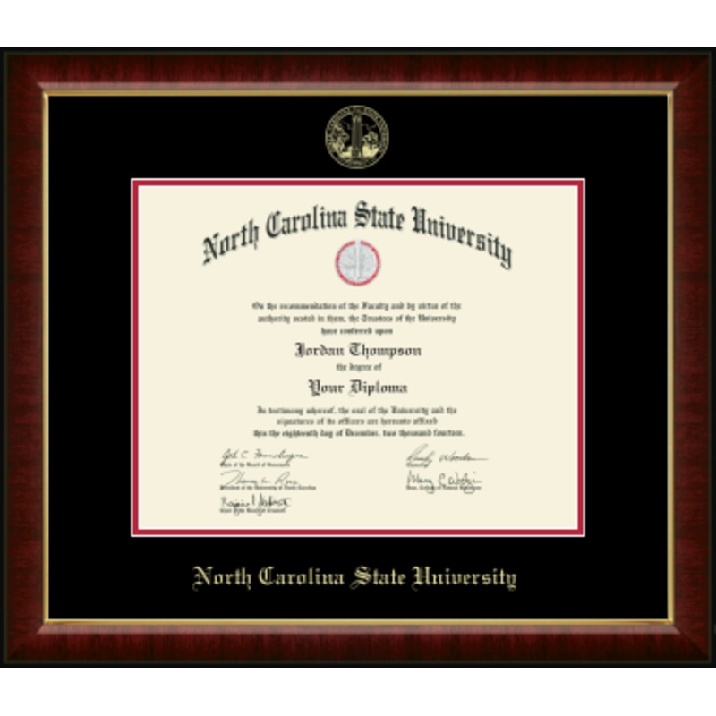 NC State Wolfpack Gold Embossed Murano Diploma Frame