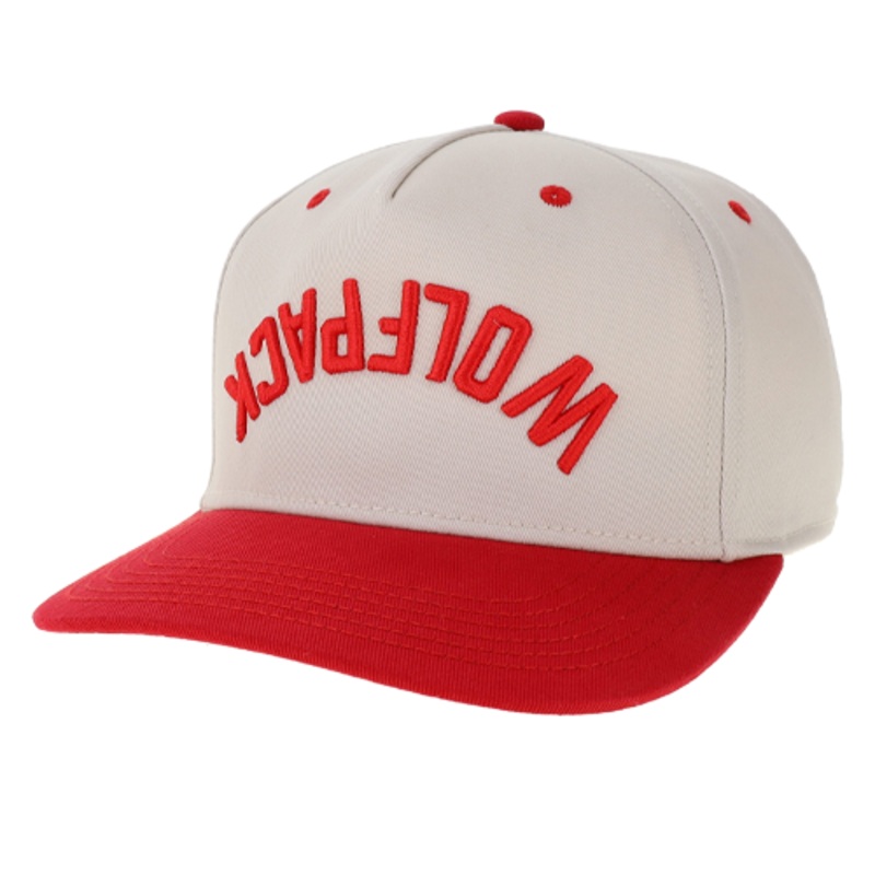NC State Wolfpack Legacy Stone and Red Upside Down Embroidered Wolfpack Adjustable Hat