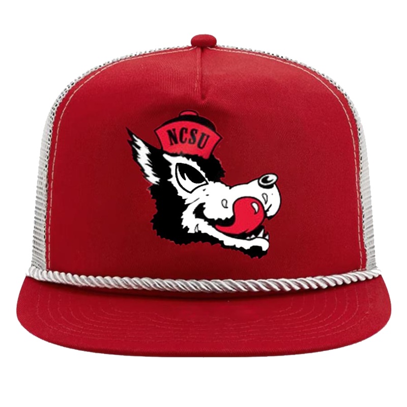 NC State Wolfpack New Era Red Slobbering Wolf The Golfer Trucker Flatbill Adjustable Snapback Hat