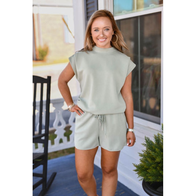 The Jaime Knit Scuba Set in Sage