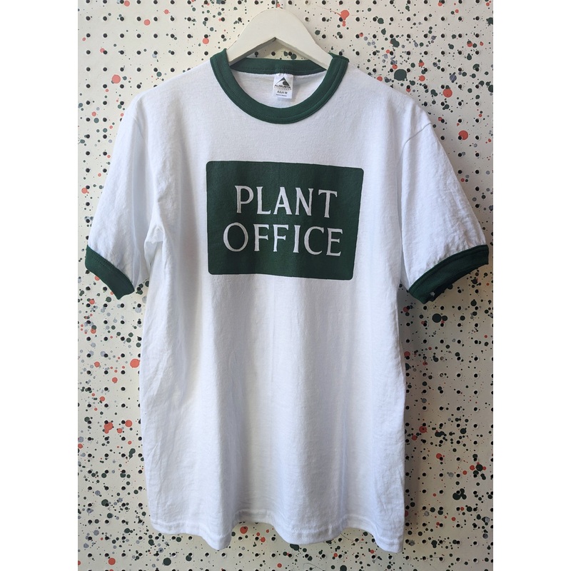 White & Forest Plant Office Ringer T-Shirt