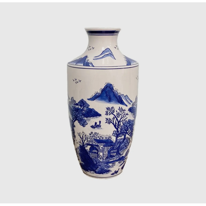 Claybarn Blue Garden MountainLandscape Vase