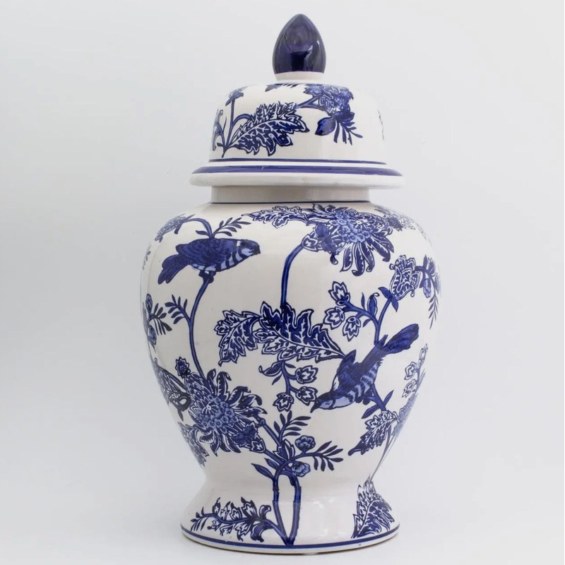 Garden Bird & Blossom Ginger Jar