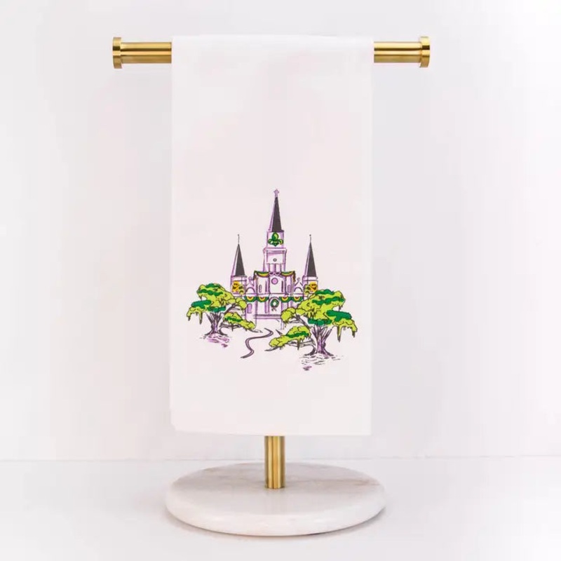 Mardi Gras Cathedral Hand Towel