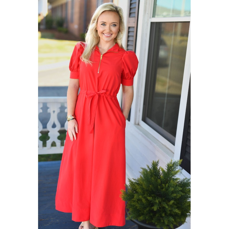 The Jenny Midi in Red